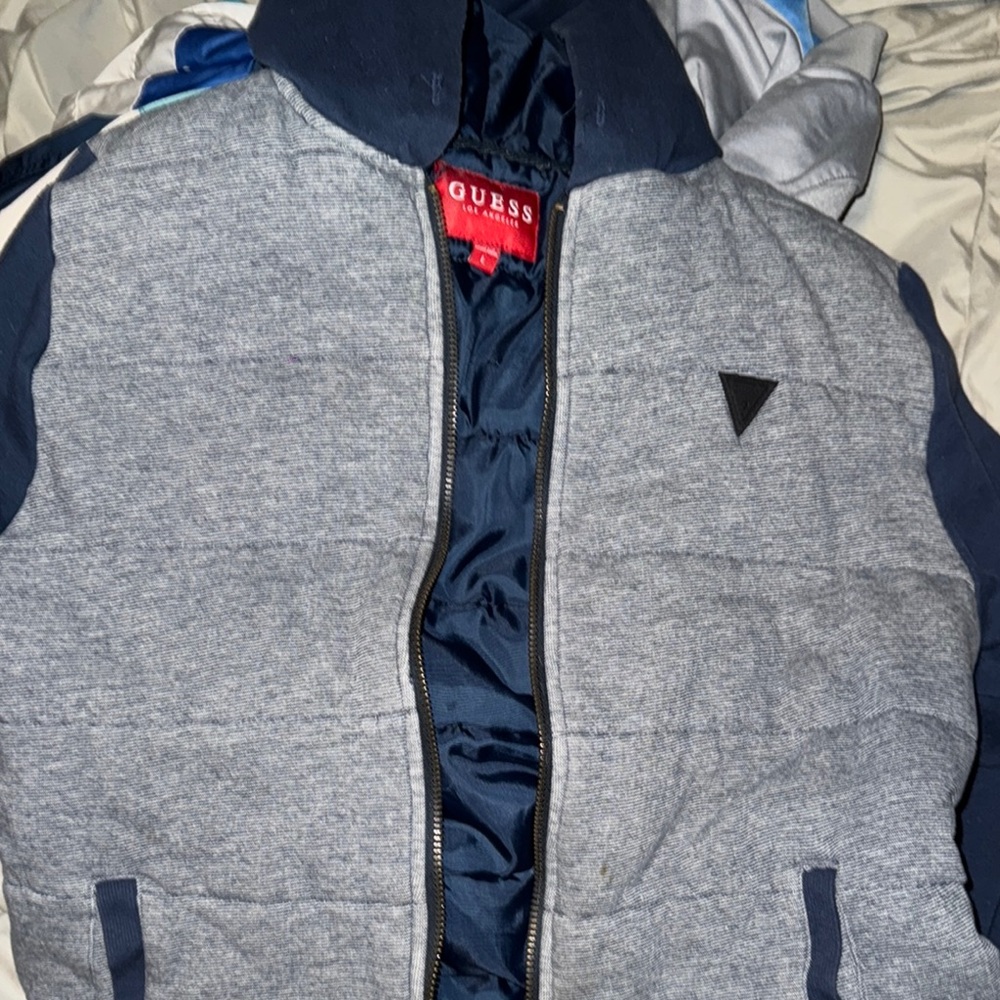 GUESS Men's Gray and Navy Jacket